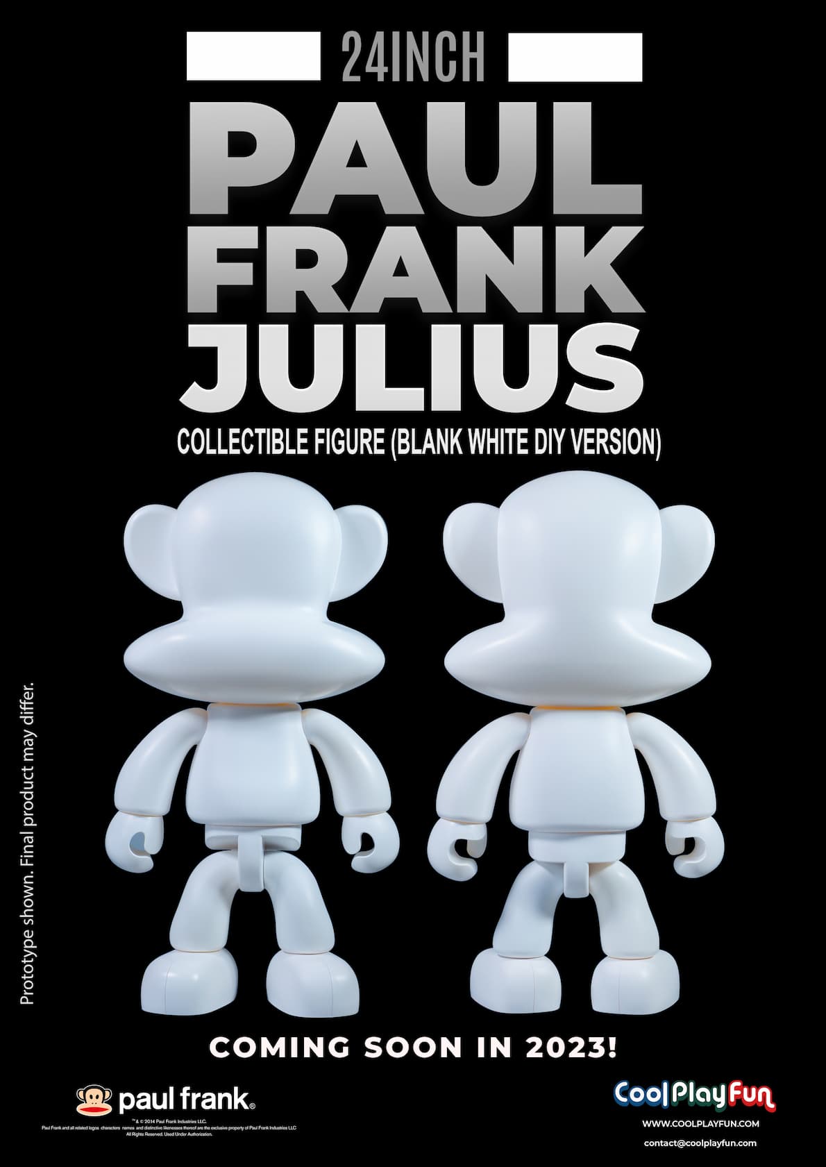 24inch Paul Frank Julius Collectible Figure (Blank White DIY Version) Marketing Image