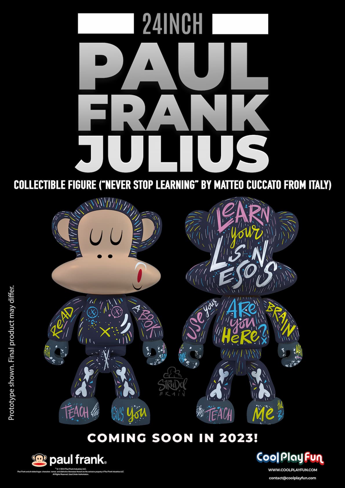 24inch Paul Frank Julius Collectible Figure (“Never Stop Learning” By Matteo Cuccato from Italy) Marketing Image (1)