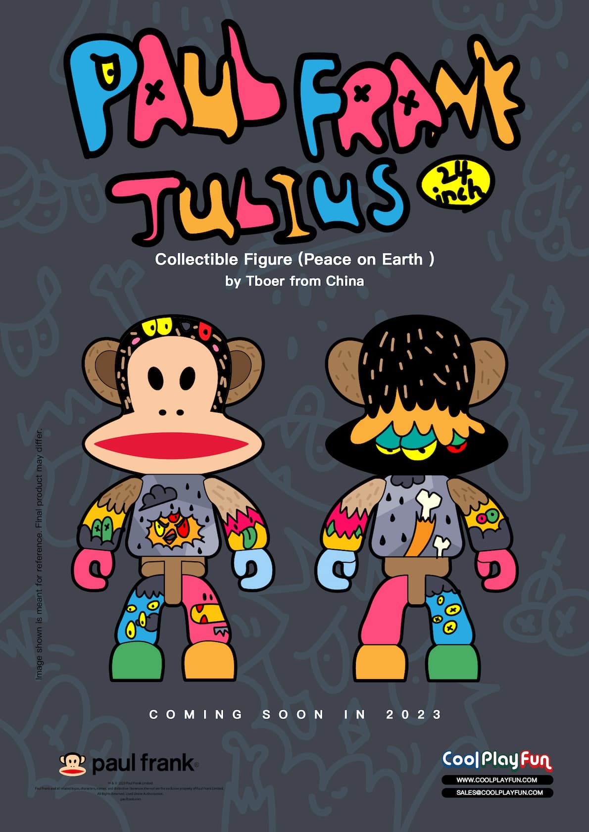 24inch Paul Frank Julius Collectible Figure ('Peace on Earth' by Tboer from China) Marketing Image