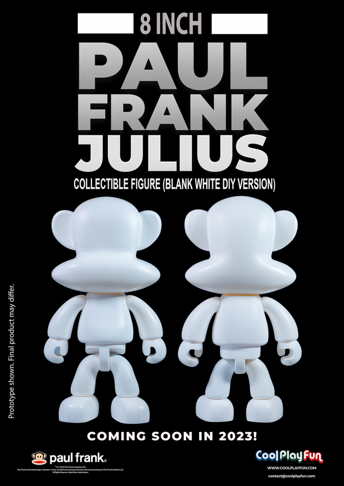 8inch Paul Frank Julius Collectible Figure (Blank White DIY Version) Marketing Image