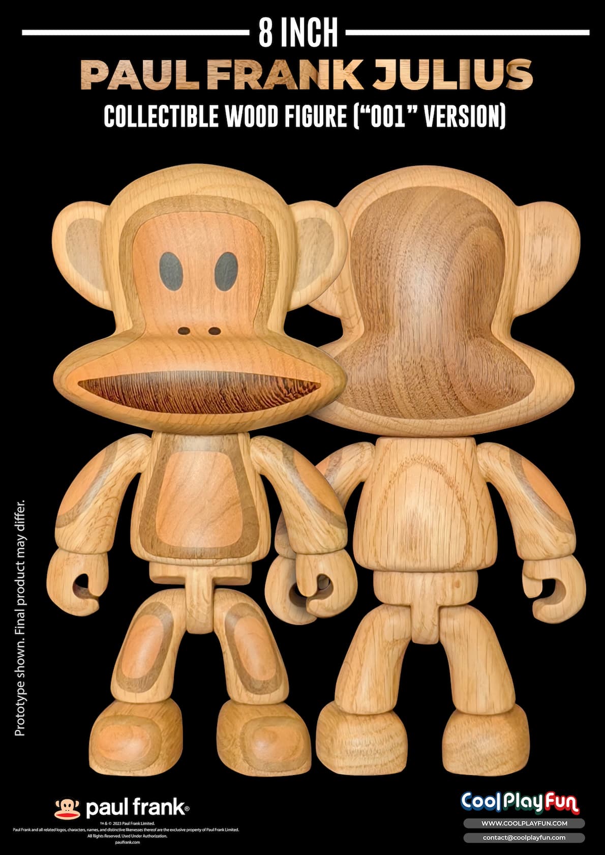 8inch Paul Frank Julius Collectible Wood Figure (001 Colour Version)_5 (1) (1)