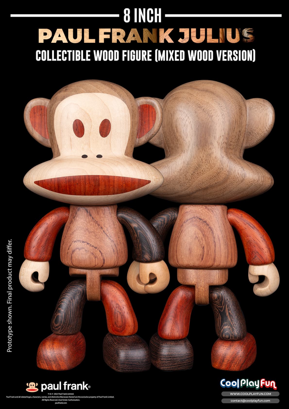 8inch Paul Frank Julius Collectible Wood Figure (Mixed Wood Version)_5