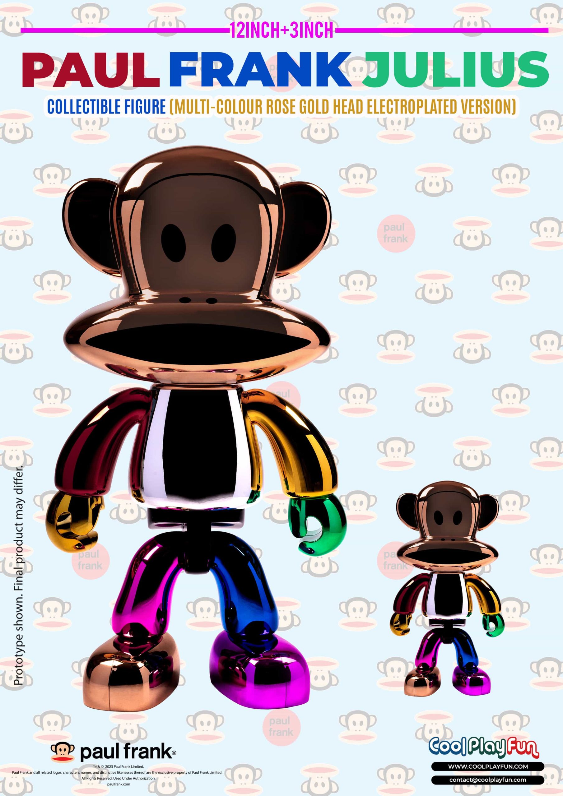 12inch 3inch Paul Frank Julius Collectible Figure (Multi-colour Rose Gold Head Electroplated Version) Marketing Image