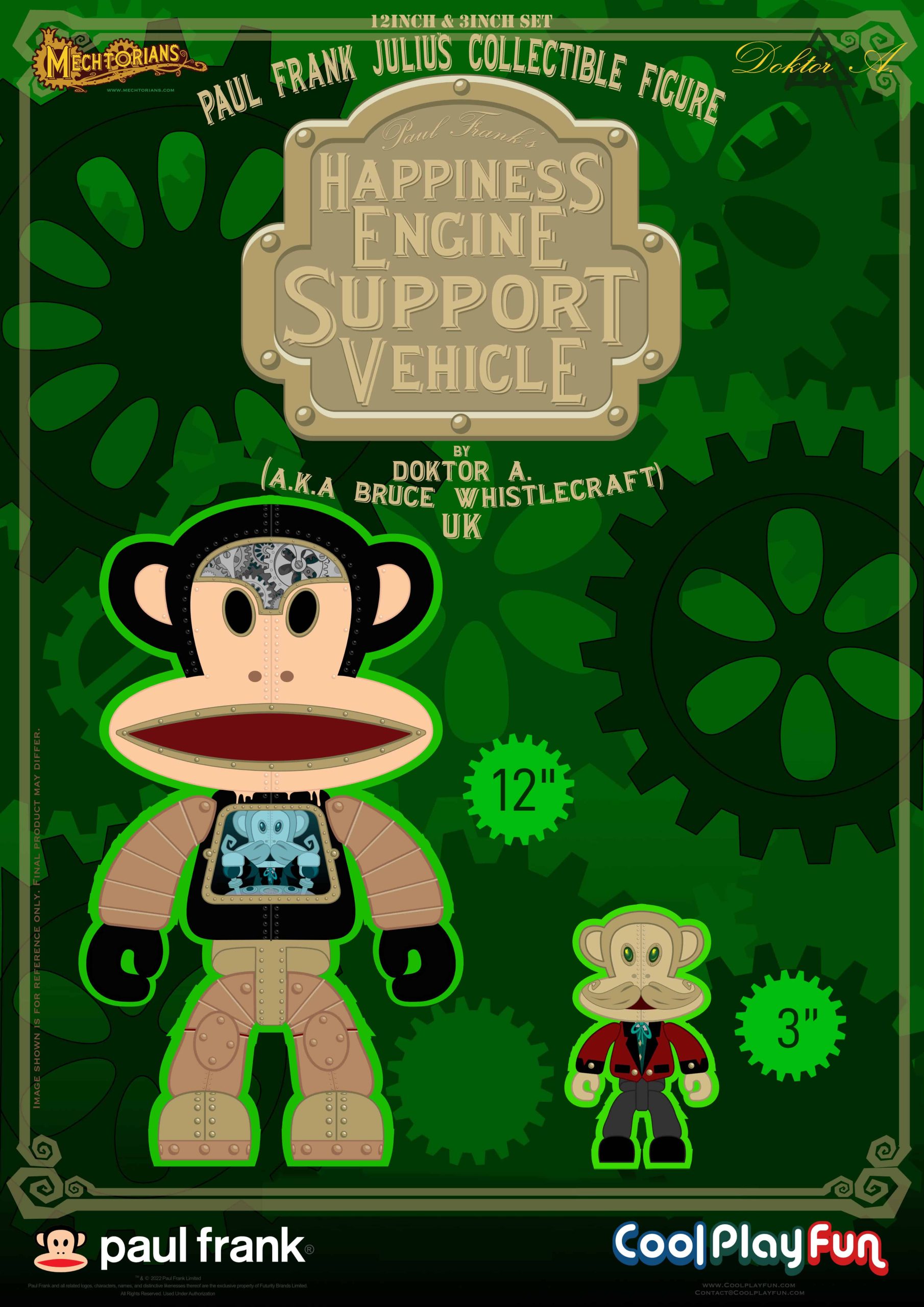 12inch 3inch Paul Frank Julius Collectible Figure (_Gigantic Happiness Dissemination Engine_ by Doktor A a.k.a. Bruce Whistlecraft from UK) Marketing Image