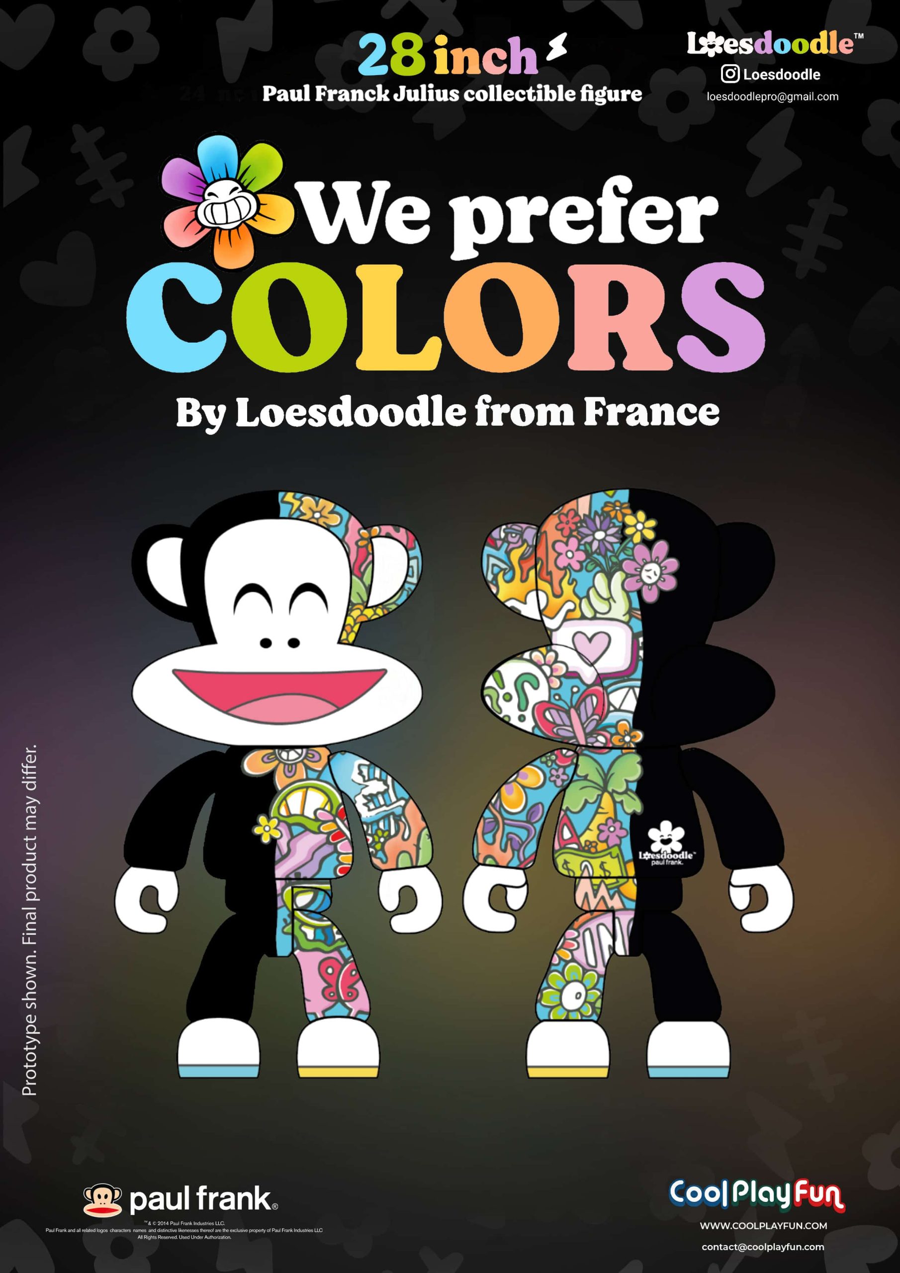 28inch Paul Frank Julius Collectible Figure (_We Prefer Colors_ by Loesdoodle from France) Marketing Image