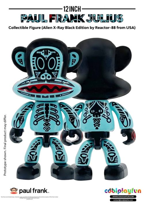 12inch Paul Frank Julius Collectible Figure (Alien X-Ray Black Edition by Reactor-88 from USA)_1