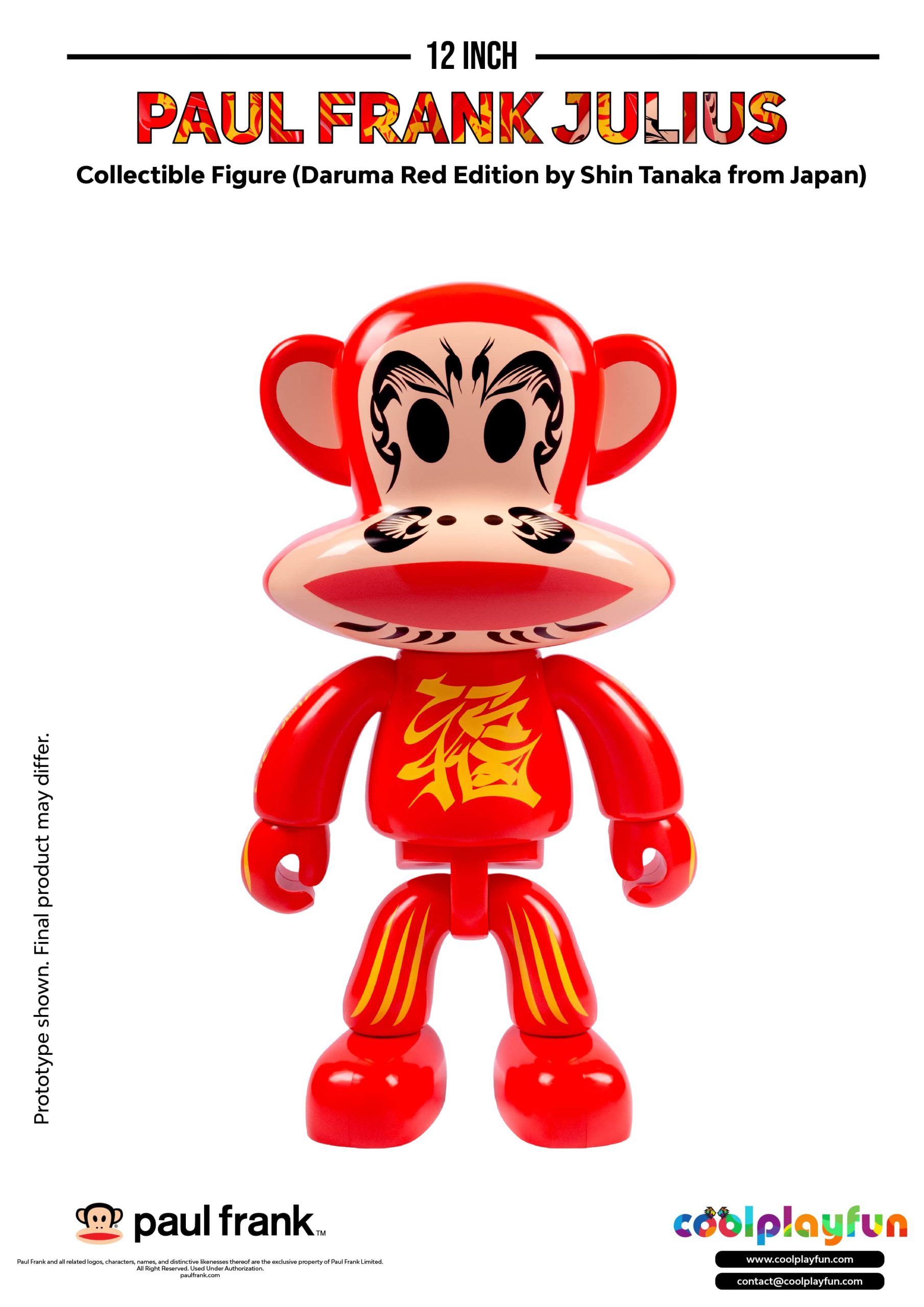 12inch Paul Frank Julius Collectible Figure (Daruma Red Edition by Shin Tanaka from Japan)_2