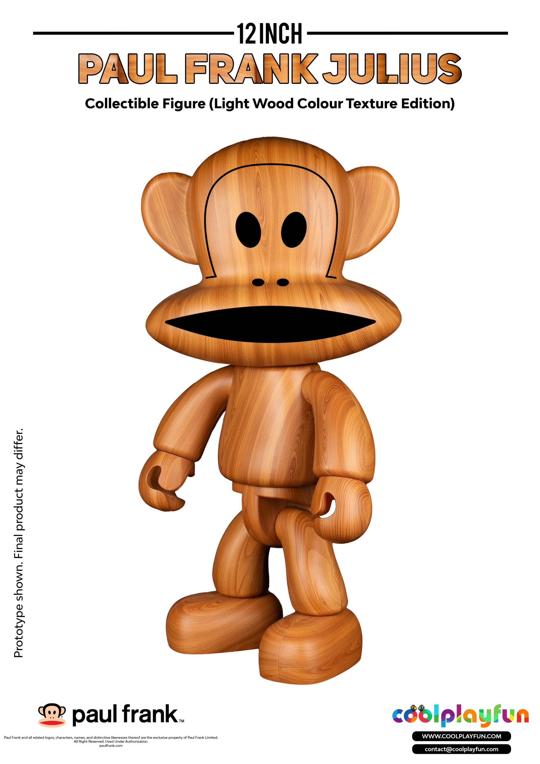 12inch Paul Frank Julius Collectible Figure (Light Wood Colour Texture Edition)_3 (1) (1)
