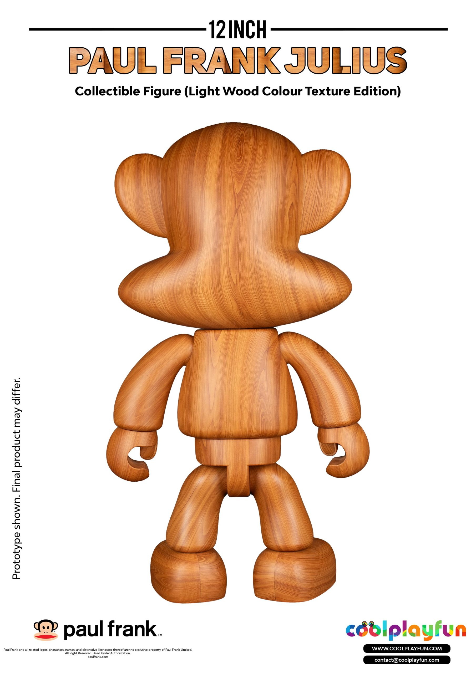 12inch Paul Frank Julius Collectible Figure (Light Wood Colour Texture Edition)_4 (1)