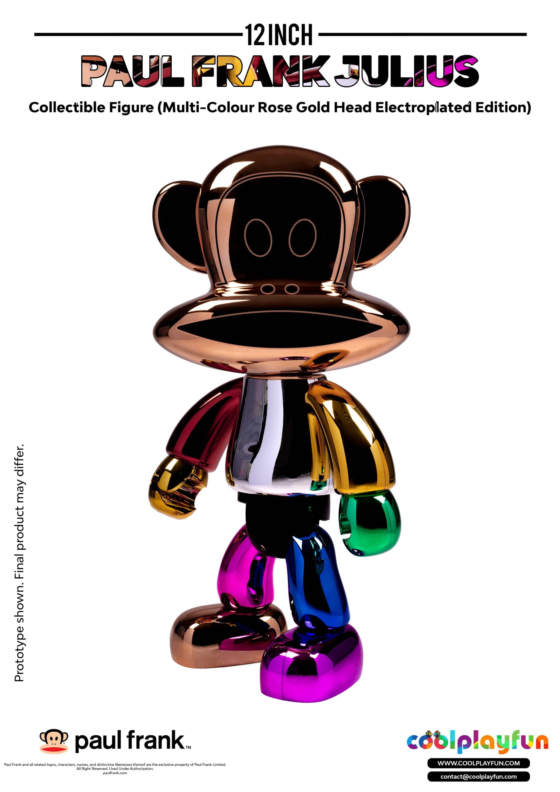 12inch Paul Frank Julius Collectible Figure (Multi-Colour Rose Gold Head Electroplated Edition)_3