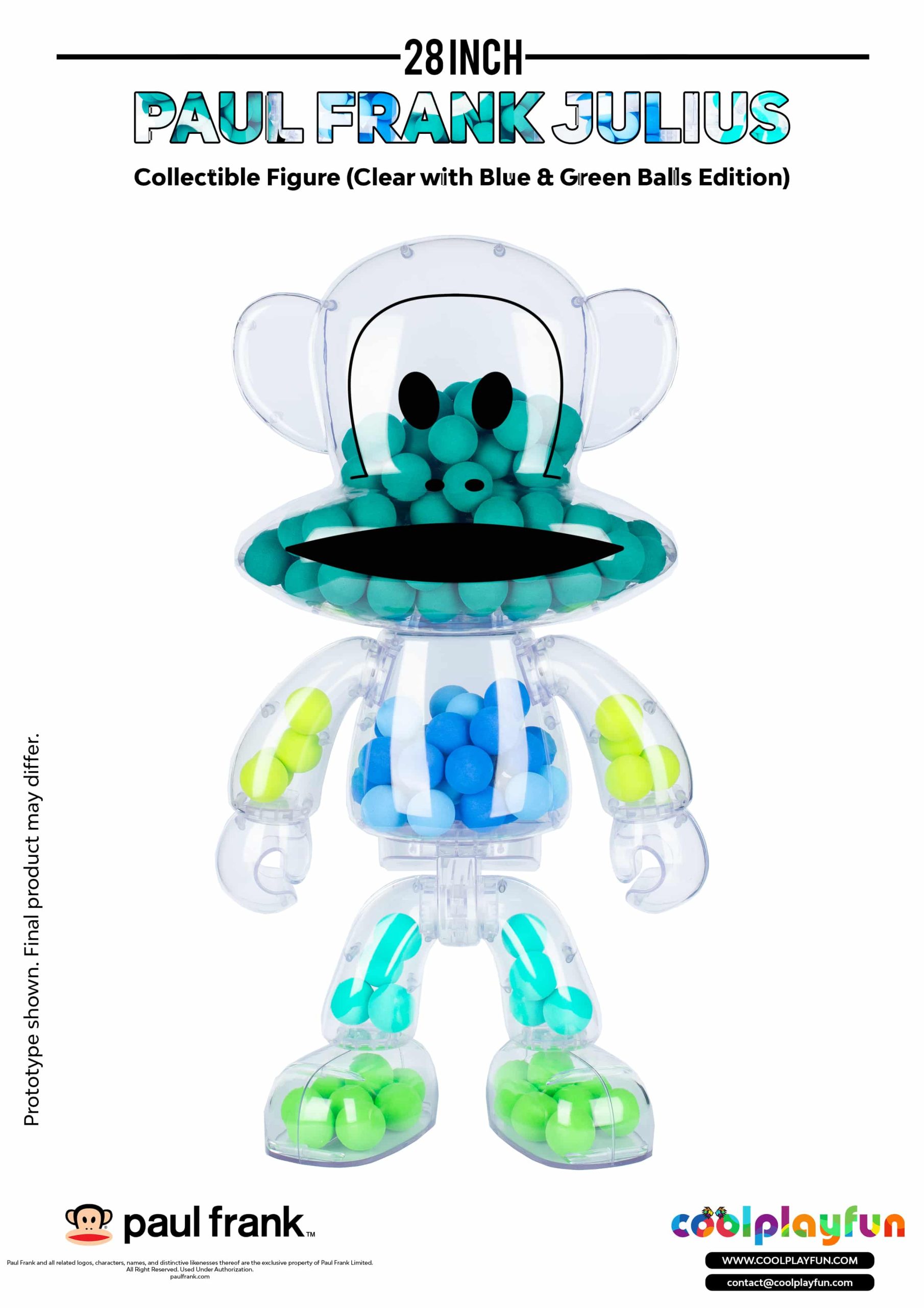 28inch Paul Frank Julius Collectible Figure (Clear with Blue & Green Balls Edition)_2