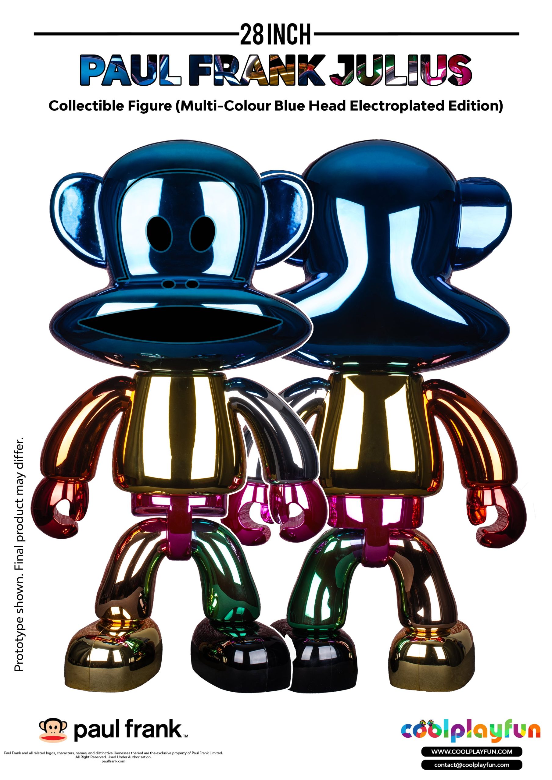 28inch Paul Frank Julius Collectible Figure (Multi-Colour Blue Head Electroplated Edition)_1