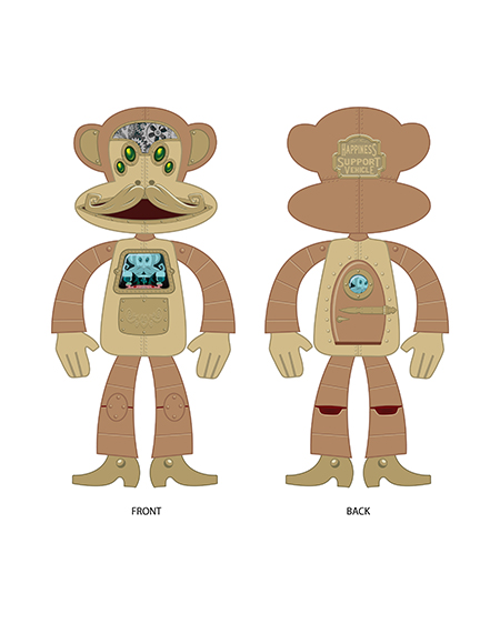 Paul Frank Julius Vinyl Art Figure (Happiness Support Vehicle by Doktor A from UK)_blank