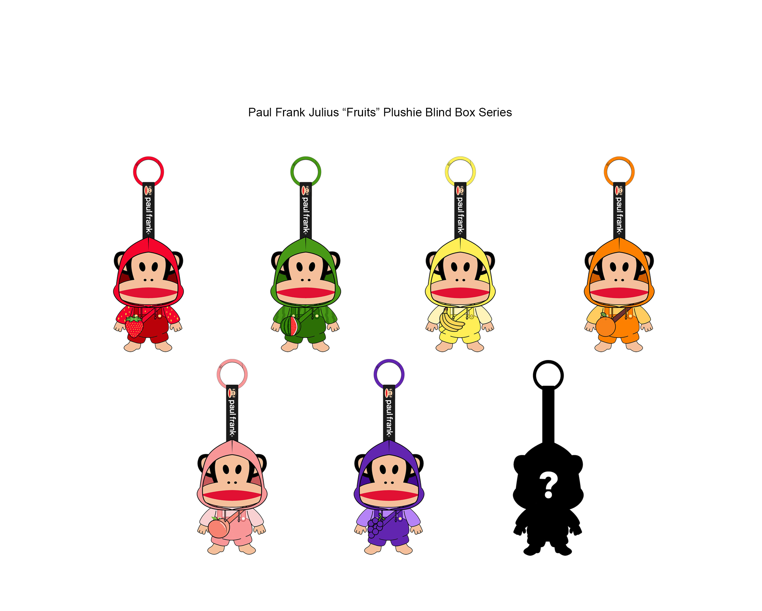 Web Mini Box_Paul Frank Julius (Fruits) Plushie Blind Box Series_New Keychainjpg